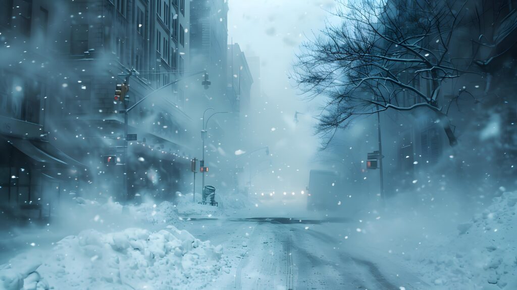 Blizzard Preparedness | How Can You Prepare For a Blizzard? This snowscape is showing a city covered in snow and shows how difficult this time of year can be.