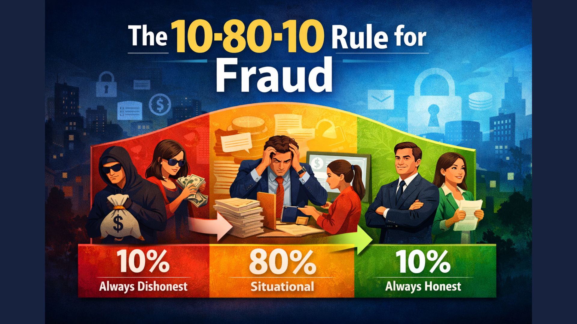 What is the 10 80 10 rule for fraud?