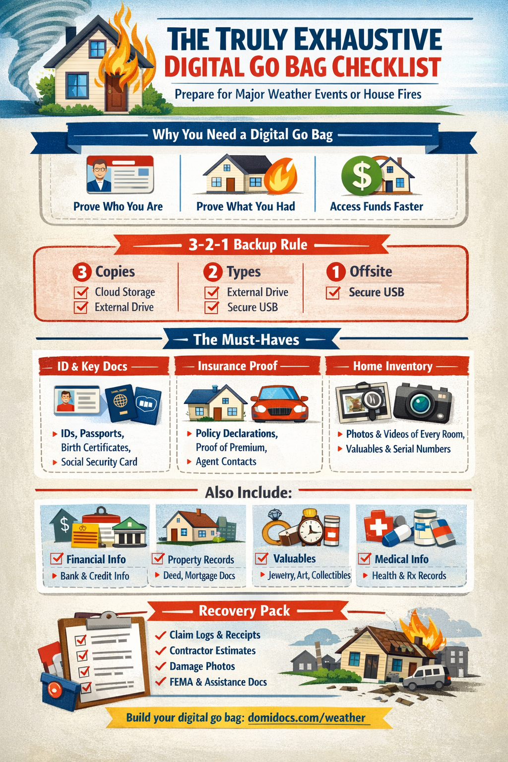 Digital Go Bag Infographic. This shows the categories of things that should be in this digital go bag