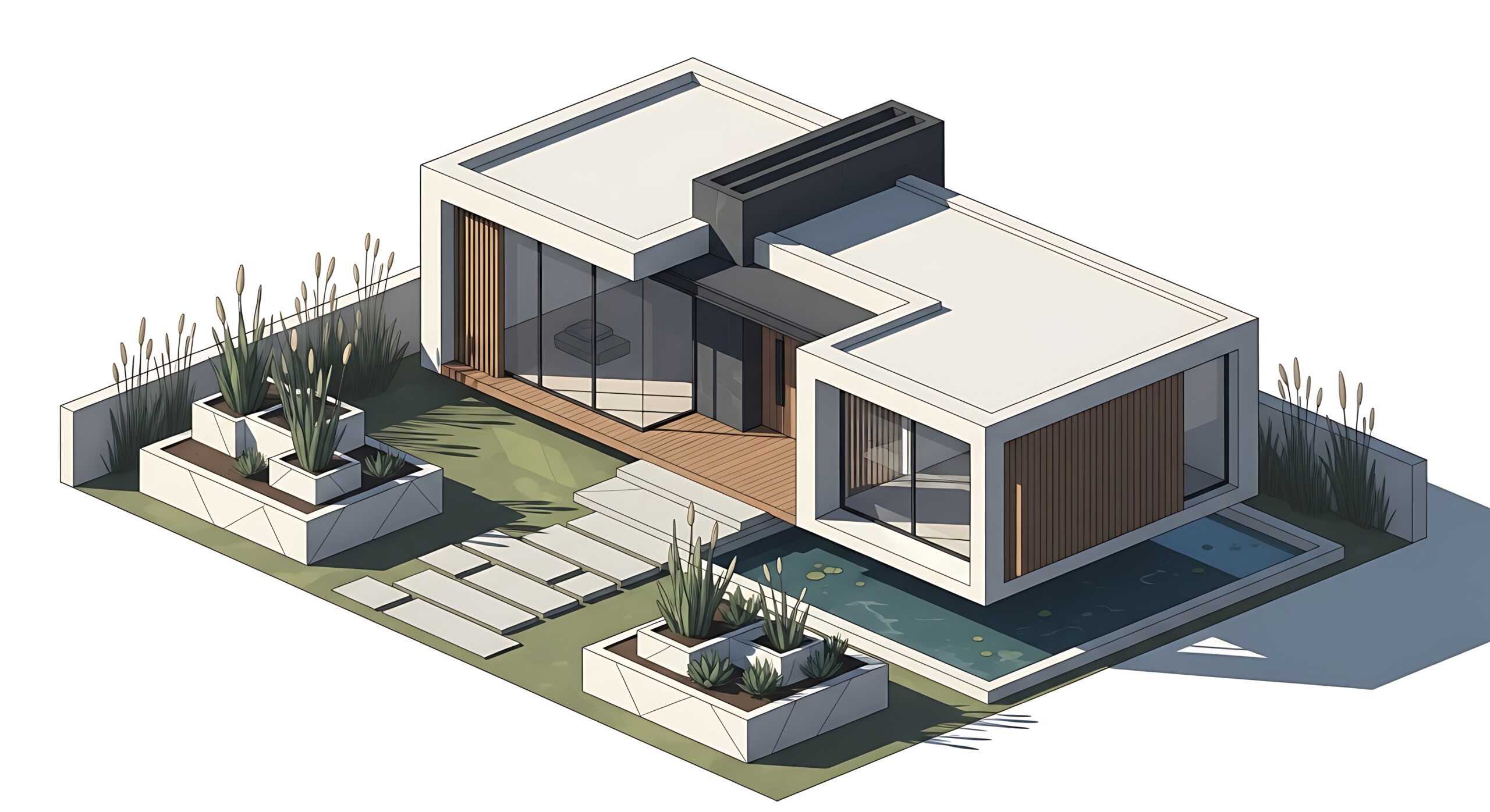 Modern house illustration