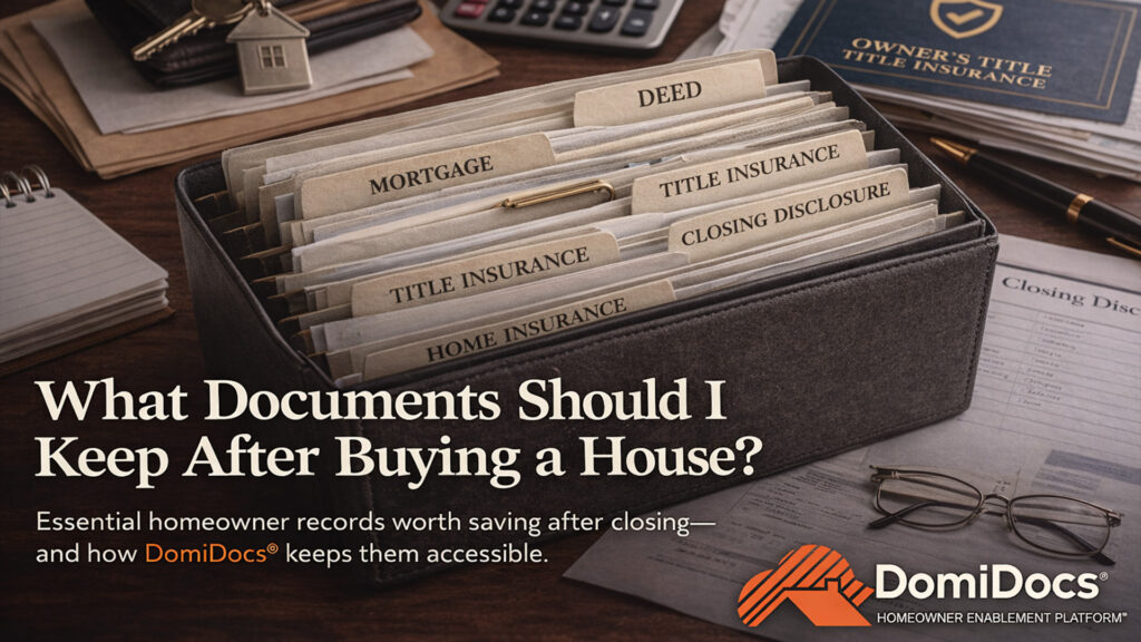 Homeowner organizing insurance claim documents, receipts, and damage photos on a desk