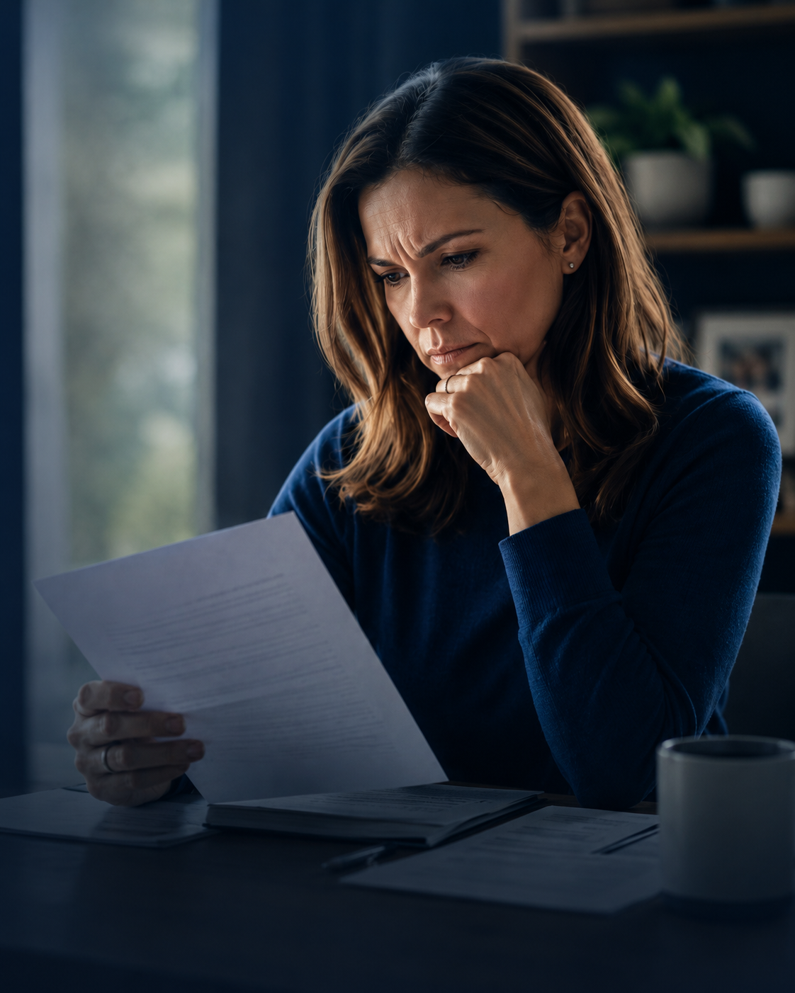 Homeowner reviewing property documents related to property fraud protection